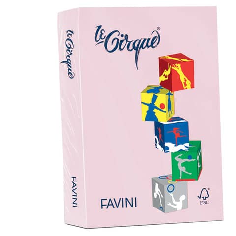 Carta colorata FAVINI LE CIRQUE per tutte le tecnologie di stampa 80 g/m² A4 rosa 108  500 fogli - A71S504